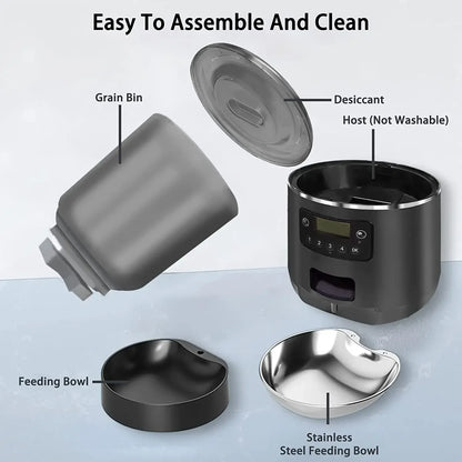 4L automatic WiFi pet feeder with app control, dual power supply, and perfect for cats and small dogs