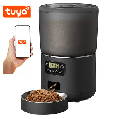 4L automatic WiFi pet feeder with app control, dual power supply, and perfect for cats and small dogs