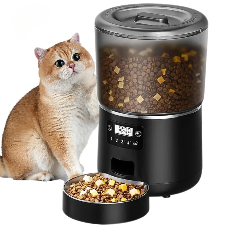 4L automatic WiFi pet feeder with app control, dual power supply, and perfect for cats and small dogs
